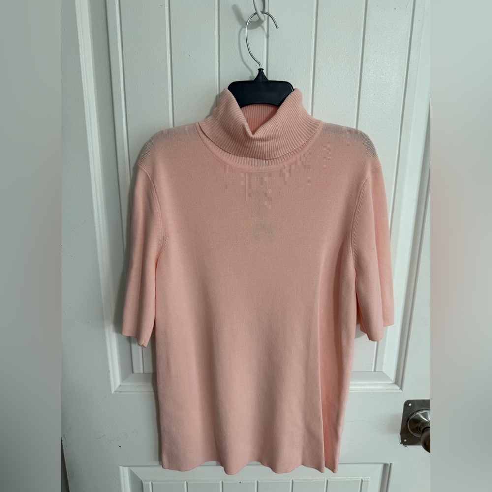 Anne Klein Pink Cowl Turtleneck Sweater